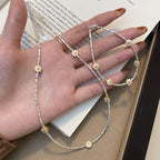 925 Sterling Silver Daisy Fragment Silver Flower Necklace