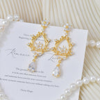 Vintage Baroque retro court style zirconium copper alloy stud earrings