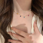 25 Sterling Silver Colored Four-Leaf Clover Dopamine Four-Leaf Clover Set