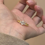 Starry Sky Diamond Pigeon Egg Copper Alloy Ring