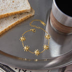 Sun-decorated stainless steel premium bracelet