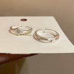 925 Sterling Silver Luxury Niche Eight-Pointed Star Matte Brushed Ring