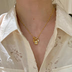 High-end cross clasp copper alloy necklace