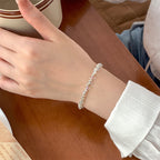 925 Sterling Silver Glass Bead Dreamy Light Bulb Silver Fragment Bracelet