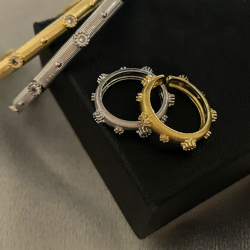 Brushed Zircon Bracelet Set