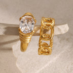 Rhinestone Stainless Steel High-End Ring