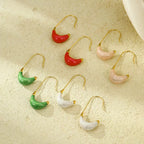 C-shaped stainless steel teardrop earrings in 18K gold that won't fade.