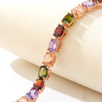 Rainbow Zircon Copper Alloy Bracelet