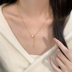 925 Sterling Silver Vintage Pink Oil-Dotted Necklace