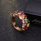 Mona Lisa Seven-Colored Zircon Ring