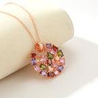 Colorful high-grade zircon necklace