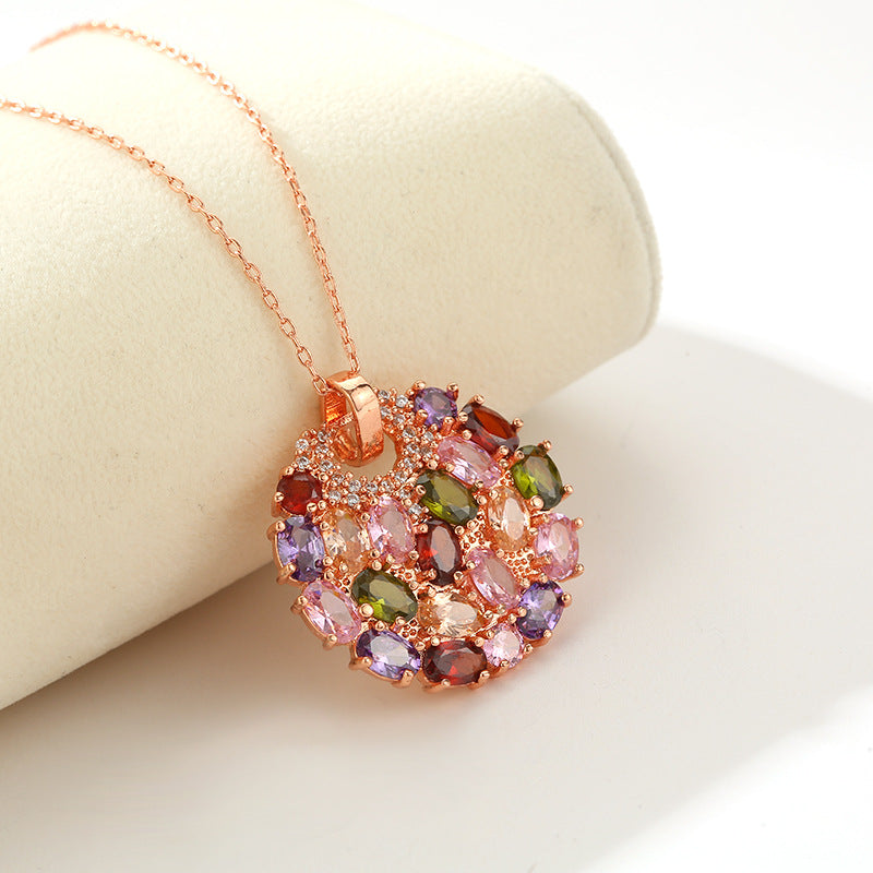 Colorful high-grade zircon necklace