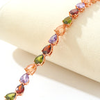Colored crystal bracelet, zircon bracelet, copper