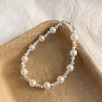 925 Sterling Silver Beaded Imitation Pearl Bracelet