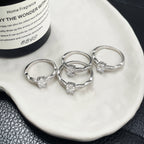 925 Sterling Silver Pigeon Egg Twisted Spinning Ballet Ring