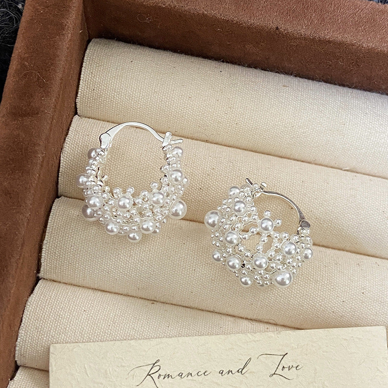 Millet Bead Basket Copper Alloy Ear Clips