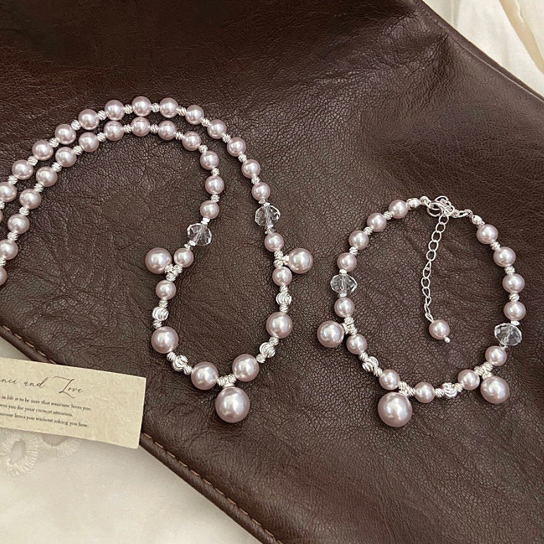 Manta Rose Pearl Necklace and Copper Alloy Bracelet