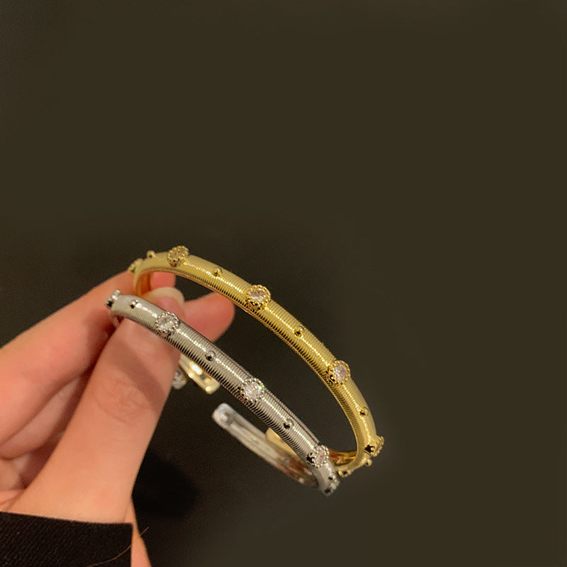 Brushed Zircon Bracelet Set