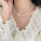 925 Sterling Silver Baroque Pearl Heart Necklace