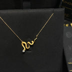 Golden Serpent Copper Alloy Necklace