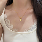 925 Sterling Silver Lucky Four-Leaf Clover Flower Pendant Necklace