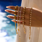 Pink diamond heart-shaped zircon stainless steel bracelet