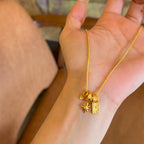 Sunflower-adorned star-shaped heart pendant copper alloy necklace