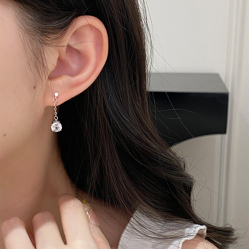 925 Sterling Silver Rose-Cut Colored Zircon Earrings