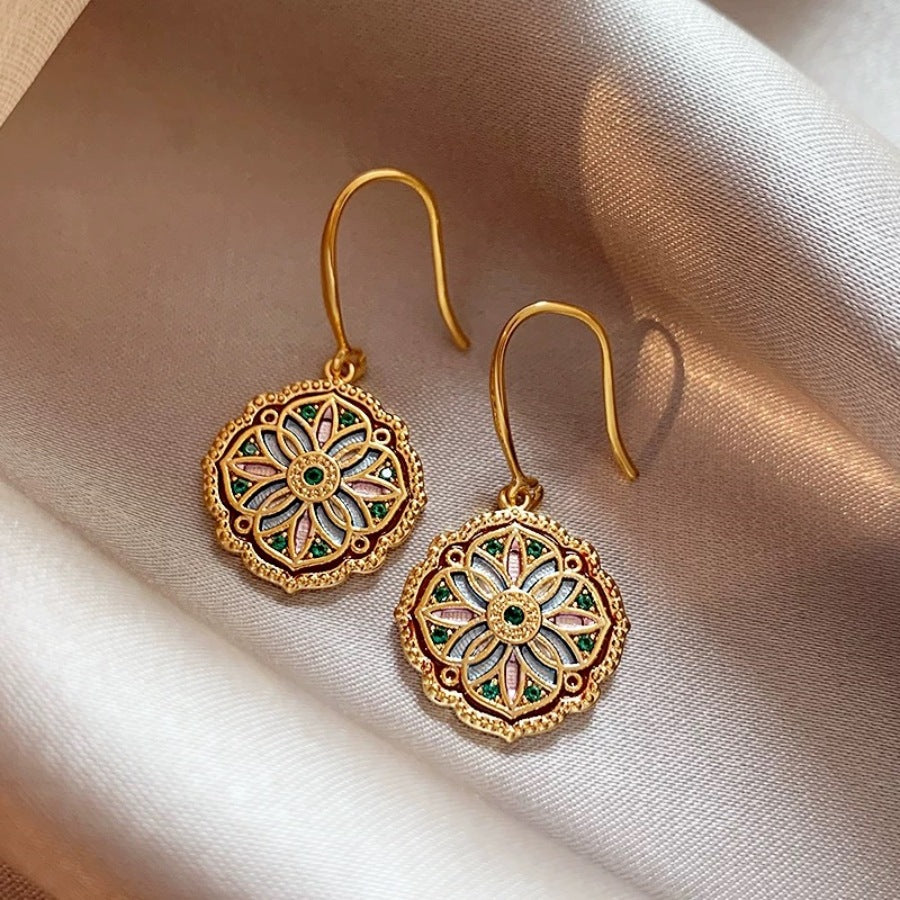 Monet Garden Painting Copper Alloy Earrings
