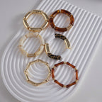 Maillard Acrylic Bamboo UV-plated Gold Resin Bracelet