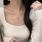 925 Sterling Silver Vintage Style Rubik's Cube Heart Bead Tassel Necklace