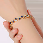 Blue Jewelry Bracelet Inlaid with Zircon and Copper Alloy