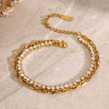 Stainless steel full diamond multi-layer high-end feeling bracelet