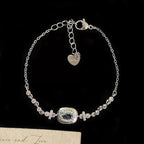 Topaz Sky Blue Zircon Copper Alloy Bracelet