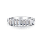 925 Sterling Silver High Carbon Diamond Full Diamond Stackable Ring