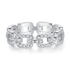 925 Sterling Silver High Carbon Diamond Full Diamond Stackable Ring