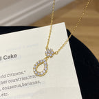 S925 Sterling Silver Full Diamond Teardrop Flower Zirconia Openwork Necklace
