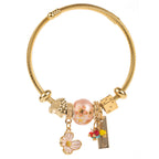 Vintage Oil Drop Flower Stainless Steel Bracelet