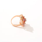 Zircon rose copper alloy ring