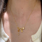 Brushed Iris Flower Starburst Yellow Water Pendant Brooch Copper Alloy Necklace