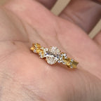 Starry Sky Diamond Pigeon Egg Copper Alloy Ring