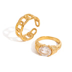 Rhinestone Stainless Steel High-End Ring