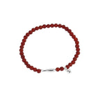 925 Sterling Silver Red Agate Small Fish Beads Color Block Stacked Bracelet