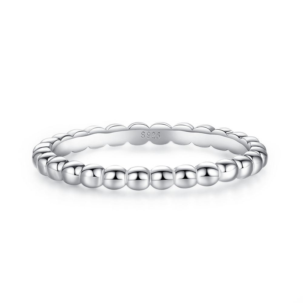 925 Sterling Silver High Carbon Diamond Full Diamond Stackable Ring