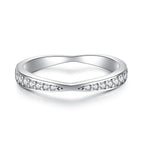 925 Sterling Silver High Carbon Diamond Full Diamond Stackable Ring
