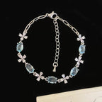 Topaz Sky Blue Zircon Copper Alloy Bracelet