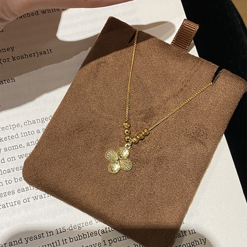 925 silver lucky four-leaf clover flower pendant necklace