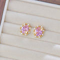Pink Zircon Exquisite Butterfly French Light Luxury Copper Alloy Set