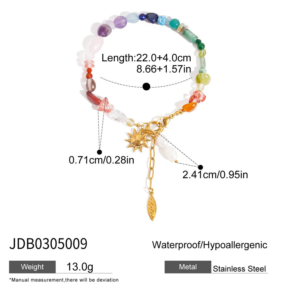 Colorful star stainless steel non-fading bracelet