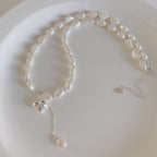 925 Sterling Silver Baroque Pearl Heart Necklace